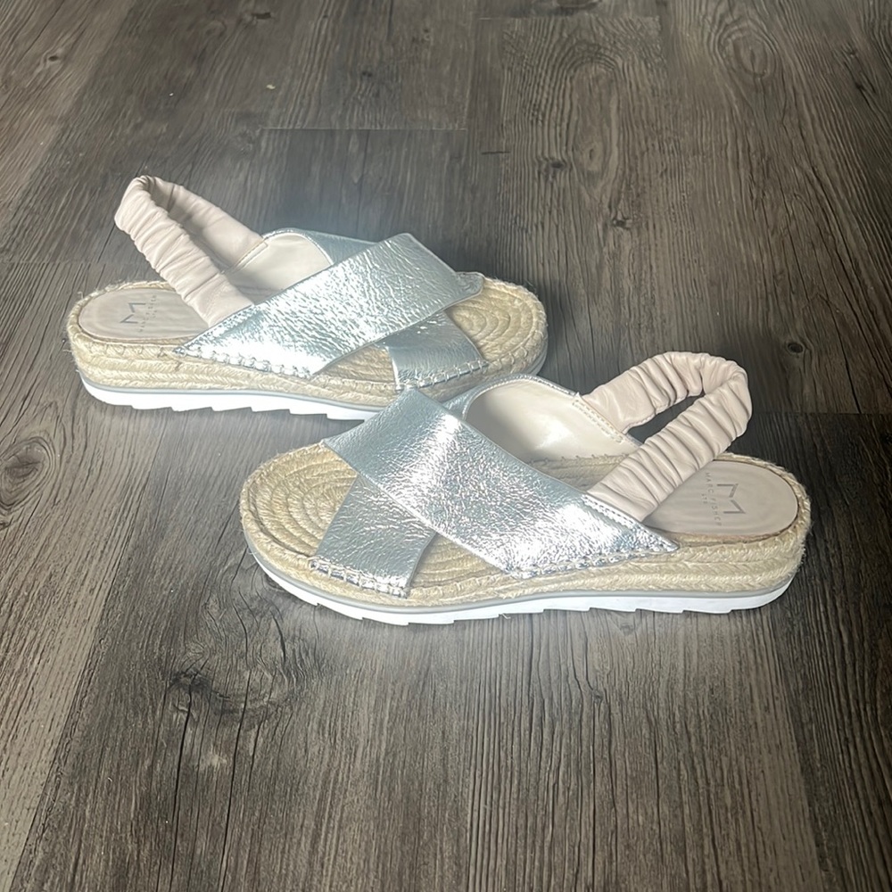 Marc Fisher Pella Suede Espradrille sling back sandal, extremely comfortable